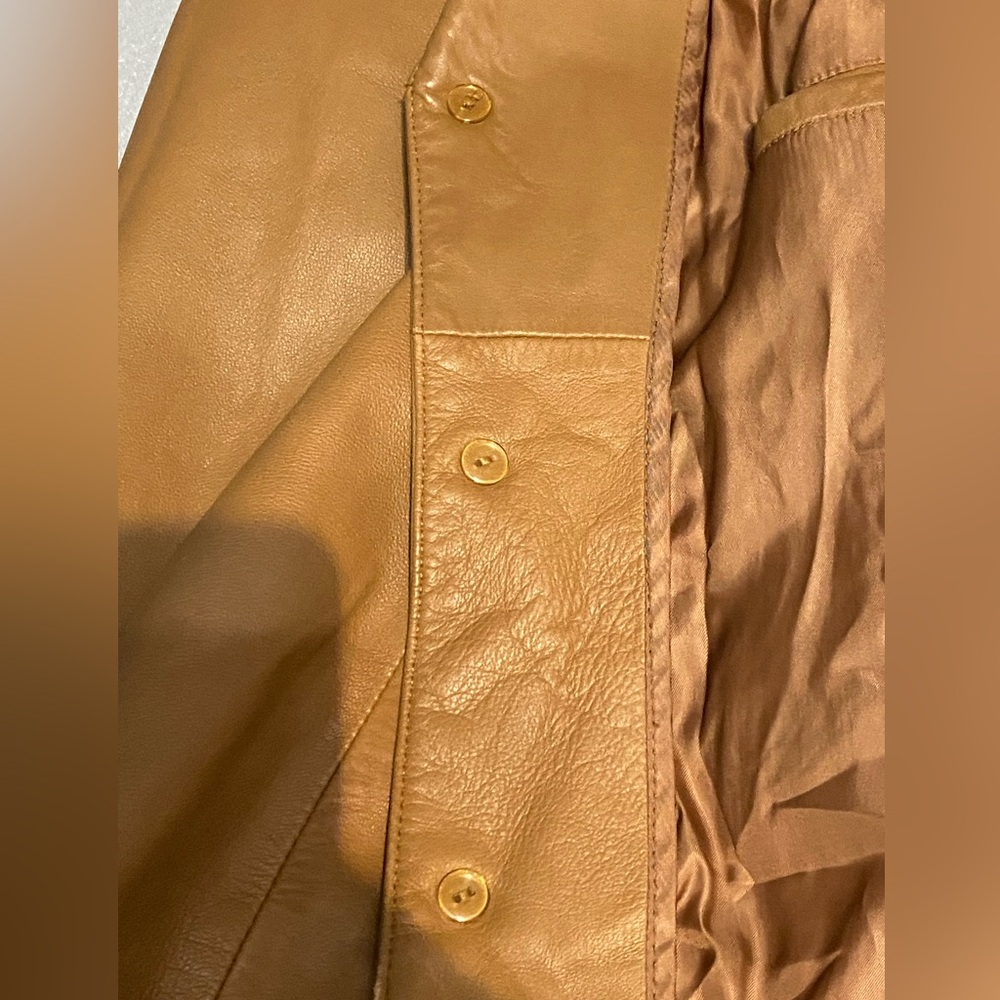 Jos. A. Bank Lambskin Leather Blazer Jacket Men's Tan Brown Coat - Sz S - Picture 10 of 13